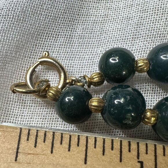 Vintage Strand Handmade Ocean Jasper Gemstone Beaded Necklace 18” Beautiful - Picture 4 of 10